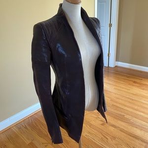 Haider Ackermann $6459 Leather Jacket Burgundy